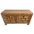 Antique Mongolian thick sturdy elm wood sideboard. Carved brick patterning on two doors and on sides. Original natural...