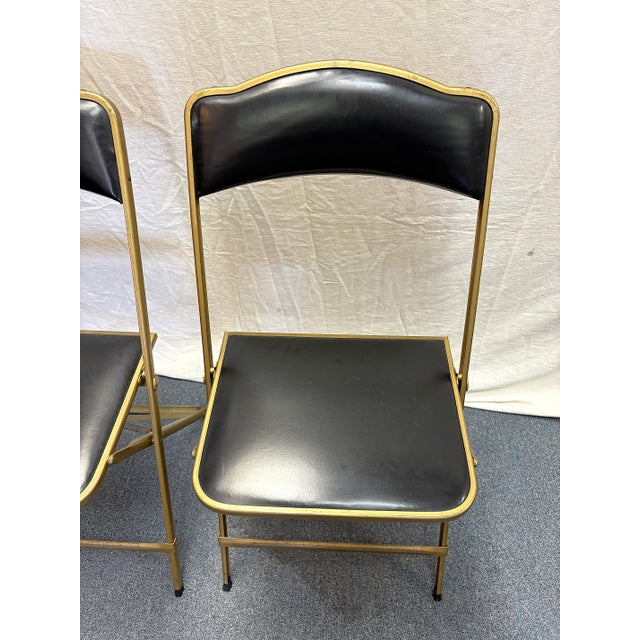 1960's Mid Century Modern A. Fritz & Co Folding Game Chairs- A Pair For Sale In West Palm - Image 6 of 18