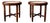 Found Collectibles Maracanã-Inspired Side Tables in Reclaimed Brazilian Rosewood and Honed Travertine For Sale