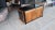Glenn of California Extendable And Drop Leaf Walnut and Black Lacquer Cabinet Or Bar Designed by John Kapel 1965. Glenn Of...