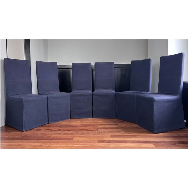 Armani Casa Armani Casa Slipcover Dining Chairs (Set of 6) For Sale - Image 4 of 8