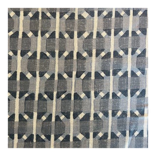 Galbraith & Paul Bertram Blue on Natural Linen Fabric -3 Y For Sale