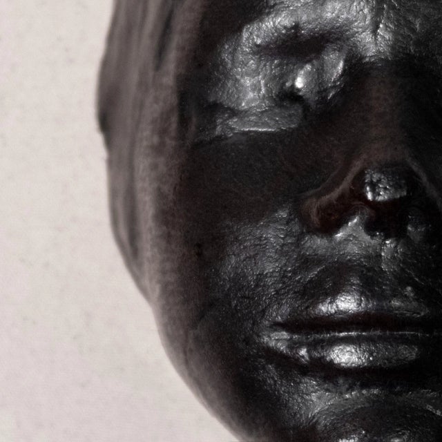 Studio Pottery Black Ceramic Detailed Face Sculpture For Sale In Tulsa - Image 6 of 12