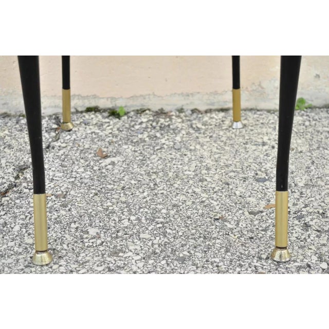 Mid 20th Century Vintage Mid Century Lion Brand Black Metal Red Vinyl Italian Style Barstool For Sale - Image 10 of 10