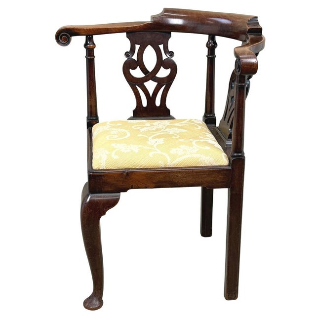Brown Antique Georgian Walnut Corner Armchair, 1750 For Sale - Image 8 of 17
