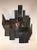 Brutalist Sconces with Blackened and Patinated Iron in the Form of Popsicle Sticks with Squares of Colorful Swirled...