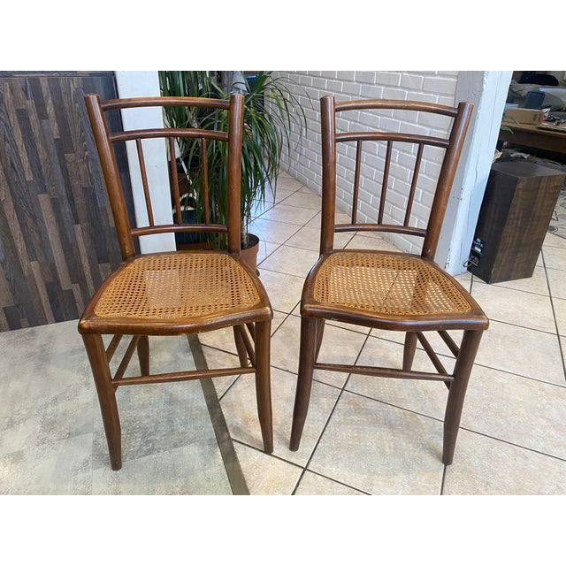 Antique Cane and Wood Chairs, 1890s, Set of 2 For Sale - Image 17 of 17