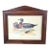 Vintage Italian Wood Wall Cabinet With Bimaculated Duck Print & Key Hooks For Sale