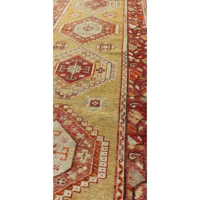 1930s Vintage Turkish Oushak Runner - 3'2 X 10' For Sale - Image 5 of 8