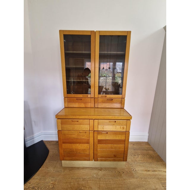 Vintage Danish Glass-Fronted Oak Display Cabinet from Vantinge Mobelindustri, 1970s For Sale - Image 12 of 18