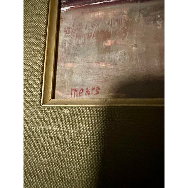 1960s 1960s Herbert Mears Original Oil Painting - Houston Texas Modernist - Mid Century Modern Cafe Scene For Sale - Image 5 of 7