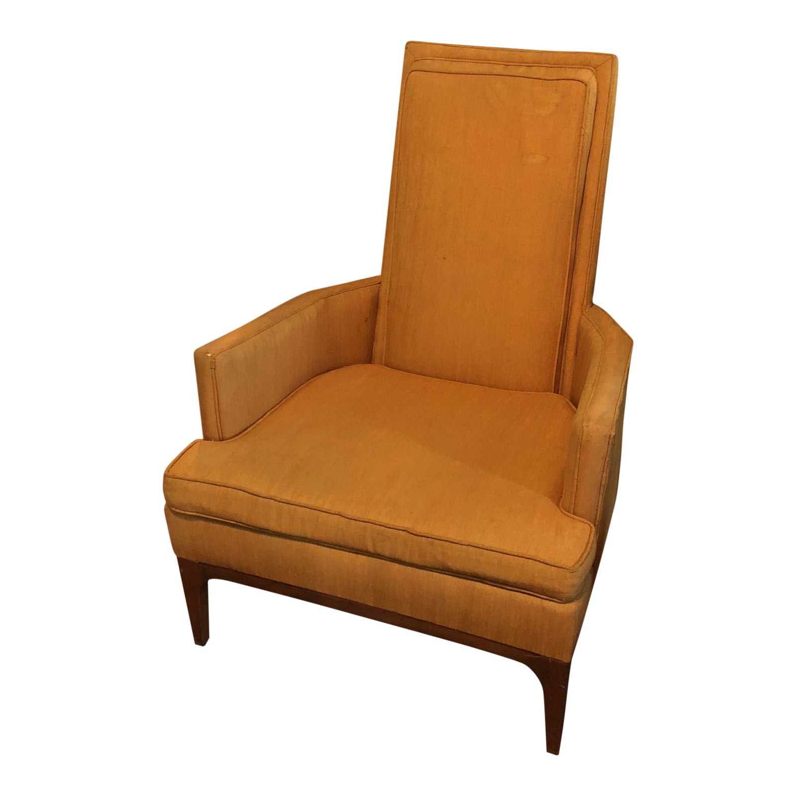 Orange Mid-Century Upholstered Chair | Chairish