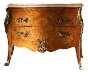 Mid 19th Century French Louis XV Style Burr Walnut Marble Top Bombe Commode