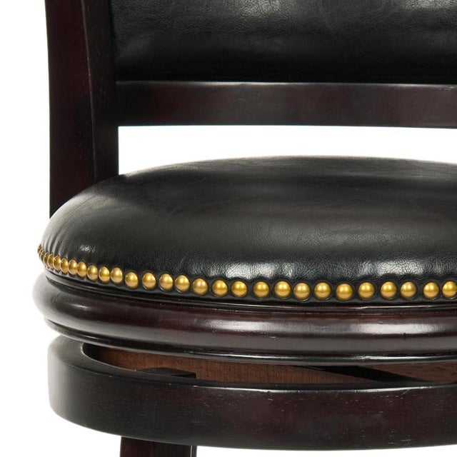 Modern Swivel Counter Stool, Cappuccino & Black For Sale - Image 3 of 5