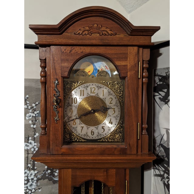 1980s Emperor Grandfather Clock with Franz Hermle Westminster 8Day Calendar Movement Chairish