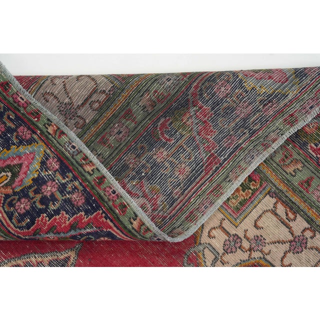 1970s Vintage Persian Handmade Wool 9x13 Red Area Rug For Sale - Image 11 of 11