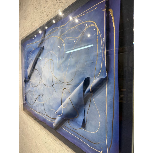 Large Scale Abstract Acylic on Paper Art Encased in Plexiglass, Signed by Artist For Sale In Miami - Image 6 of 17