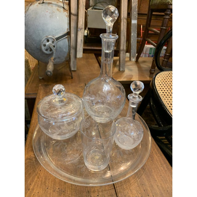 Antique Glass Tableware Set, Set of 5 For Sale - Image 5 of 7