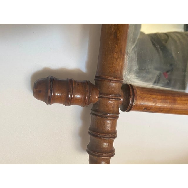 Brown Faux Bamboo Mirror, France, 1940s For Sale - Image 6 of 10