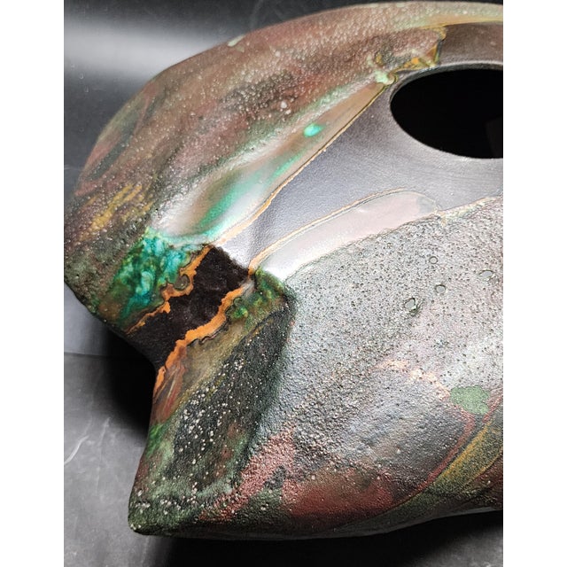 1991 Original Abstract Raku Tony Evan Sculpture | Chairish