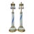 Pair of French Blue & Milky White Opaline Glass Lamps For Sale