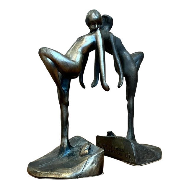 Vintage Deco Dancing Nymph Bookends - Set of 2 For Sale