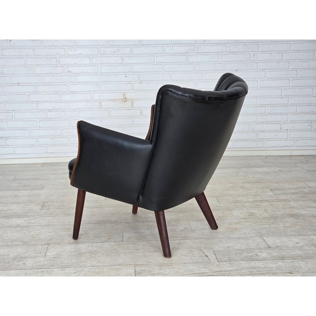 Danish Teddy Armchair in Artificial Leather and Teak by Svend Skipper, 1970s For Sale - Image 14 of 18