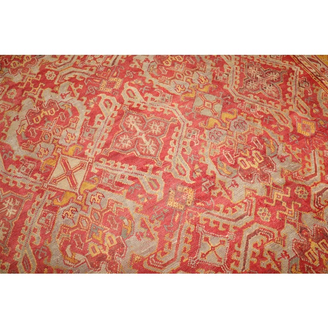 Spanish Raspberry Oversize Antique Turkish Oushak, 12'2'' X 17'10'' For Sale - Image 3 of 6