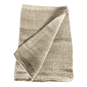 Antique Heavy Linen Kitchen Cloth in Dark Oatmeal Color.