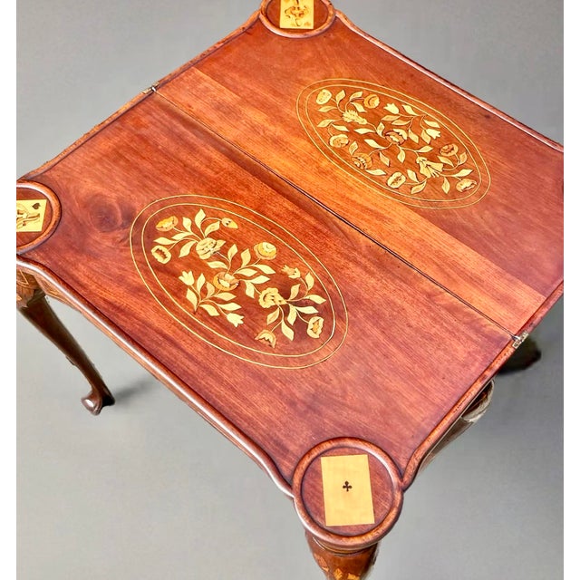 18th C. Dutch Marquetry Game Table For Sale - Image 4 of 11