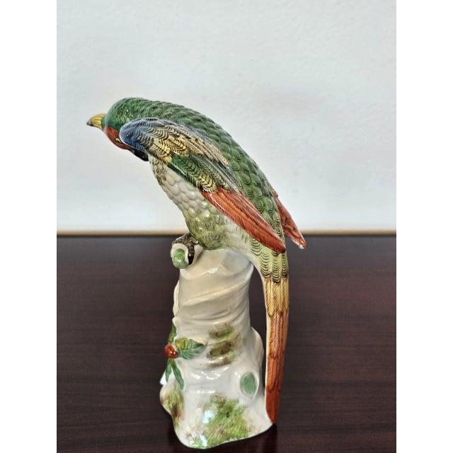 Antique Paris Porcelain Bourdois and Bloch Colorful Parrot Figurine For Sale In Dallas - Image 6 of 12