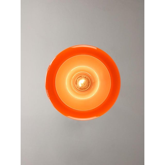 Mid-Century Modern Italian Orange Glass and Brass Pendant Lamp For Sale - Image 11 of 15
