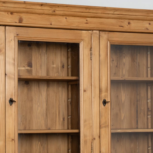 Large Pine Display Cabinet Bookcase From Denmark For Sale - Image 4 of 9