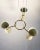 Swedish Chandelier model T19/3 by Alf Svensson for Bergboms. Three downlight metal shades supported by a brass ring. The...