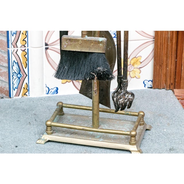 A Wonderful Collection of Antique Brass Fireplace Accessories For Sale In New York - Image 6 of 12