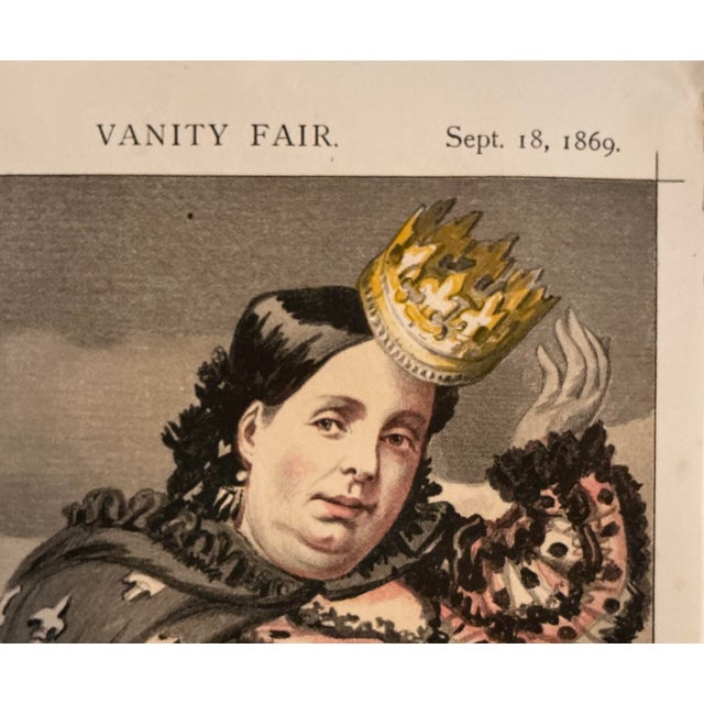 Antiquarian Print - Queen Isabella II of Spain Provenance: Vanity Fair, September 1869 Medium : Lithography on Paper...