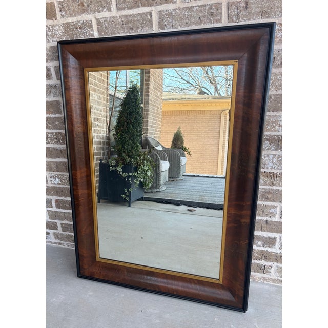 Antique Early 19th Century American Empire Mahogany & Gilt Ogee Wall Mirror For Sale - Image 9 of 18