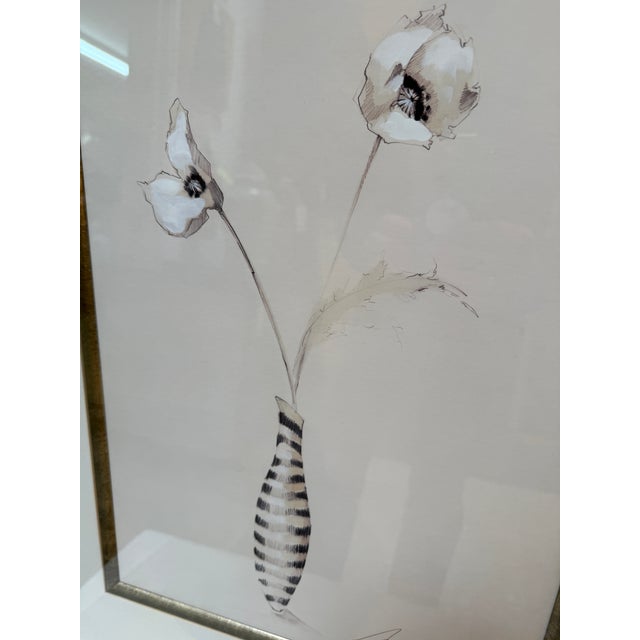 Elizabeth Jardine Striped Vase With Flowers Art Print, Signed For Sale - Image 12 of 12