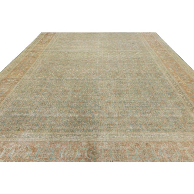 Allover Designed Antique Persian Tabriz Wool Rug Handmade in Blue From the 1900s For Sale In New York - Image 6 of 11