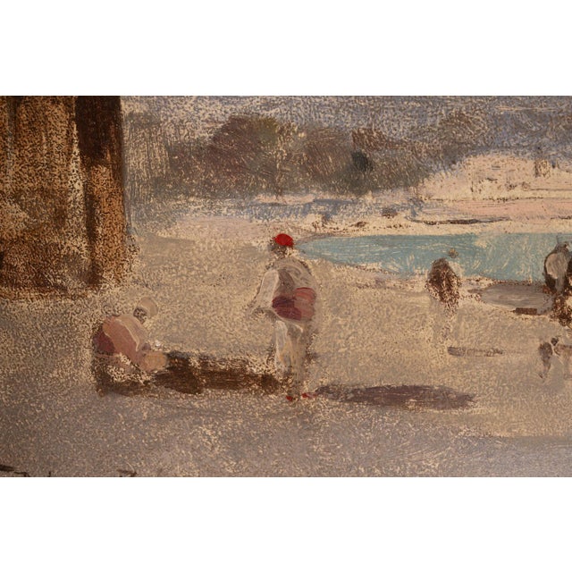 Unknown, Animated Orientalist Landscape, 1884, Oil on Panel For Sale - Image 8 of 15