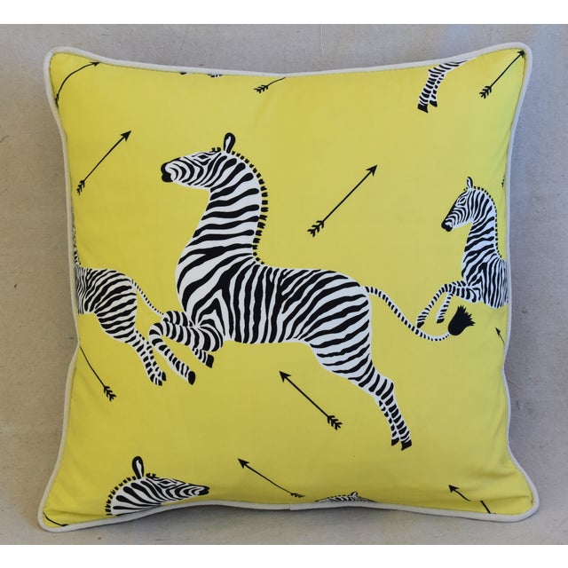 Scalamandre Iconic Zebra & Velvet Feather/Down Pillow 20" Square Chairish