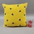 Cheerful, 21st Century bright yellow throw pillow with embroidered bees. Very clean, it is a cotton blend, and fiber...