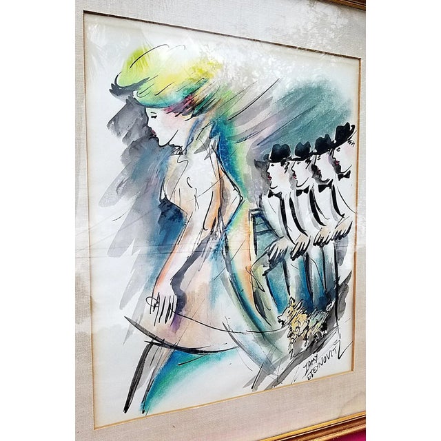 Lucky find for us in this original watercolor by listed artist Zamy Steynovitz (1957-2000) in his Parisian period, art...