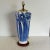 Vintage Hand Thrown and Expertly Detailed Studio Pottery Lamp Depicting Iris Flowers in Blue by Donna Haar and Daniel...