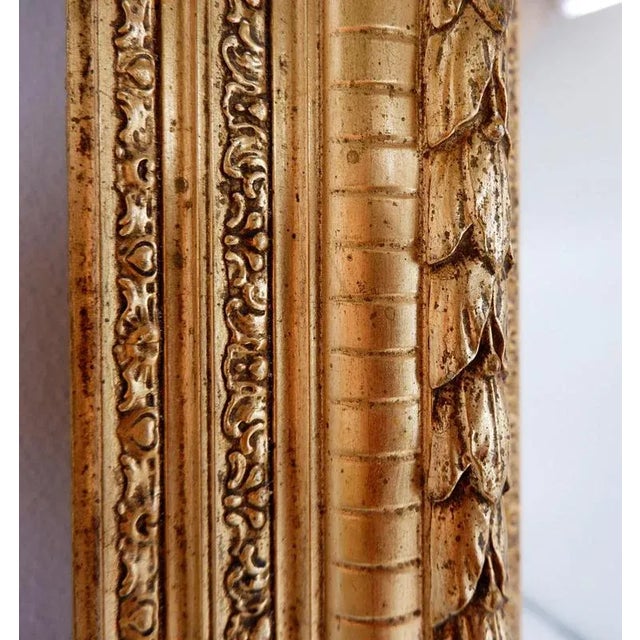 Wood Large Gilded Wood and Stucco Mirror with Foliage For Sale - Image 7 of 11