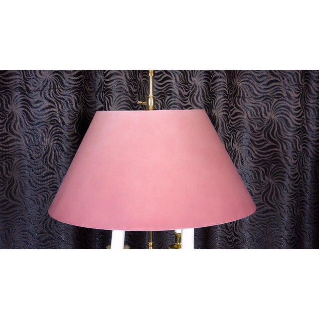 Gold Brass 4-Light Table Lamp with Fabric Shade from Schulz & Adam, 1970s For Sale - Image 8 of 12