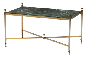 Vintage Coffee Table in Brass and Marble, 1950