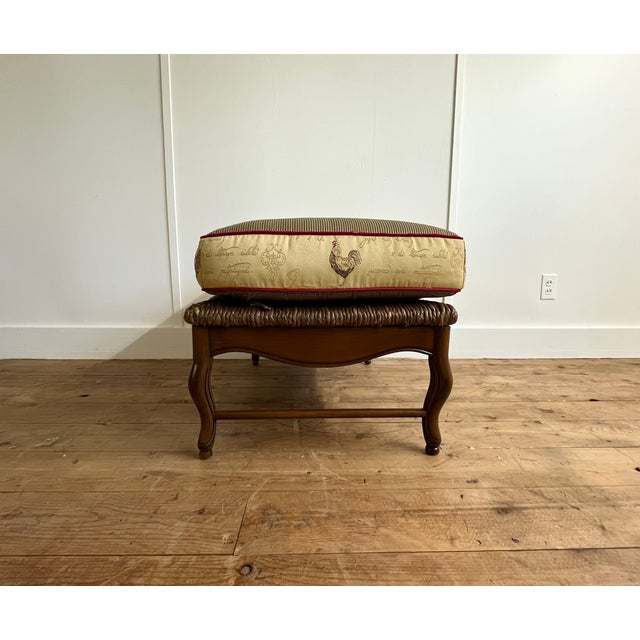 Brown Late 18th Century Pair of French Bergère Chairs With Matching Ottoman - Custom Silk Upholstery For Sale - Image 8 of 13