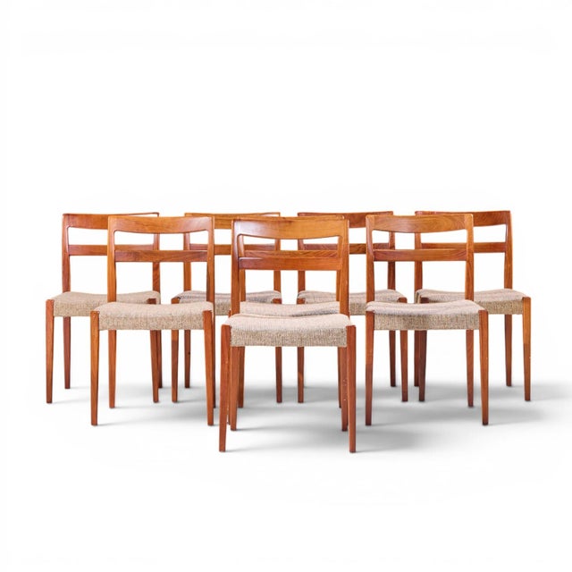 Nils Jonsson for Troeds Garmi Mid Century Swedish Teak Dining Chairs - Set of 8 Each chair measures: 18.5 wide x 18 deep x...