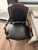 French Vintage 1989 Château D’Ax Italian Black Leather Louis XV Armchair For Sale - Image 3 of 10